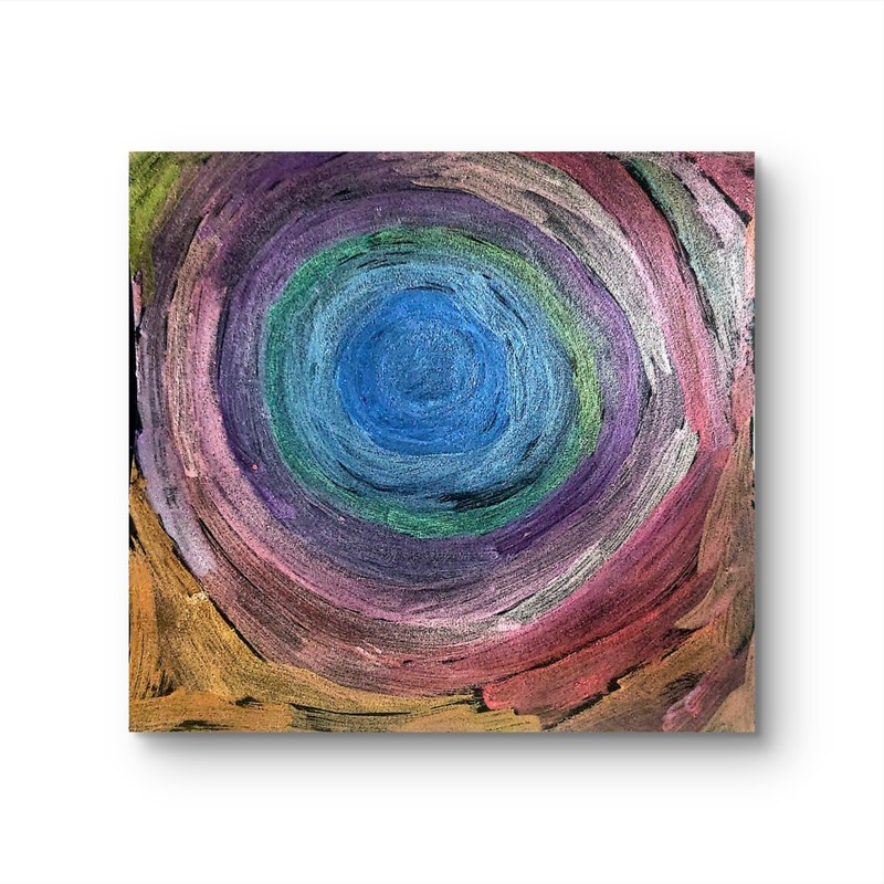 Cosmic Eye Contemporary Expressionist Original Watercolor Painting 8×8