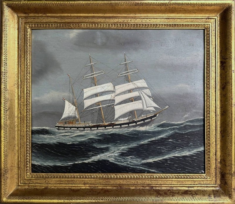 Antique Maritime Ship Painting, 19th Century Sailing Ship Art, Dutch Nautical gallery