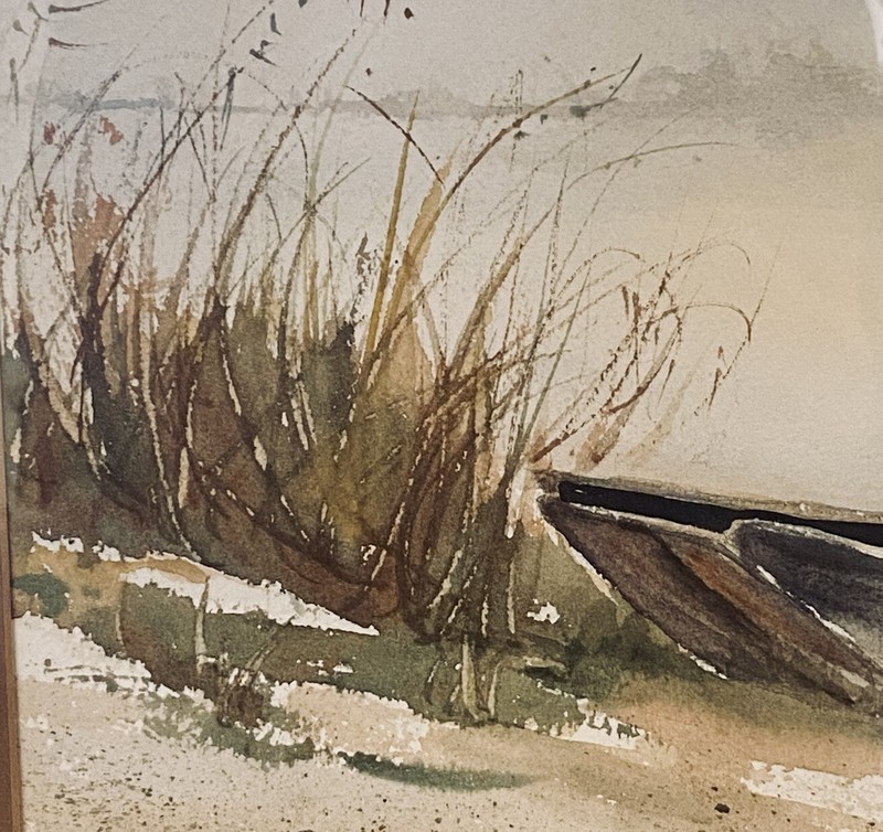 Charlotte W Alexander Coastal Landscape Painting “The John Boat”Watercolor 27” gallery