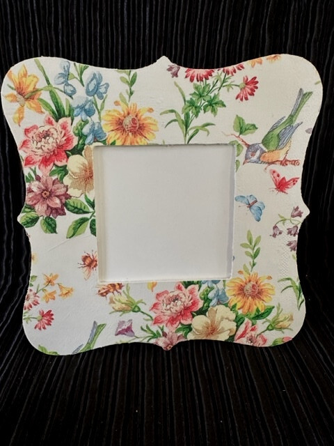 PICTURE FRAME BIRD PICTURE FRAME DECOUPAGE PICTURE FRAME FLORAL PICTURE FRAME