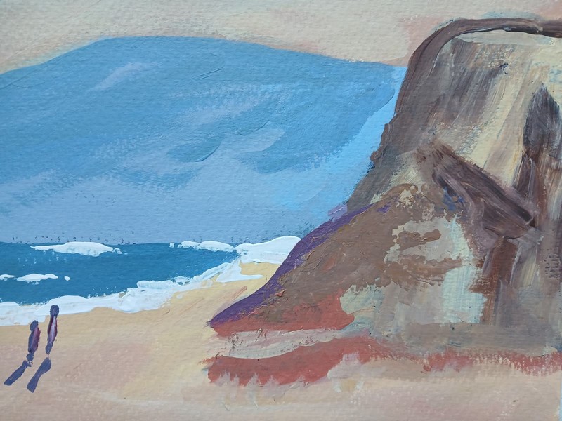 Impressionistic 11x14 Australian Sea scape Modern Art painting original gallery