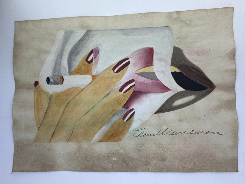Tom Wesselmann COA Art Painting Original Drawing Vintage
