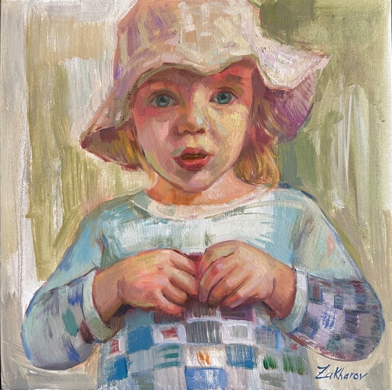 Original Oil Portrait Child Billie Eilish Girl Contemporary Realism