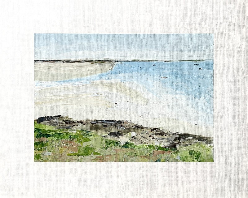 8×10 Maine Original Oil Painting Seascape Kennebunkport Beach Coastal Art Signed