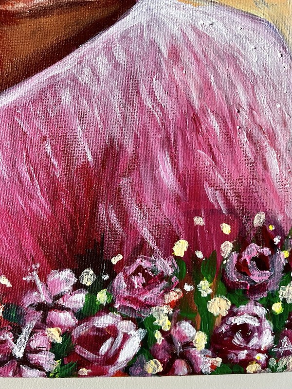 Floral Woman African Painting 16 X 20 Art gallery