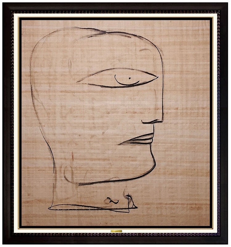 JAMALI Original Pigmentation Cubism Profile Signed Abstract Portrait Painting