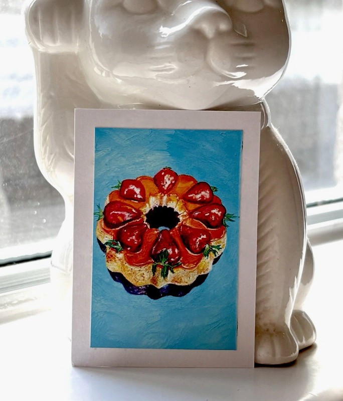 ACEO *Art print of Original Oil Pastel cake drawing (2.5×3.5 inches)