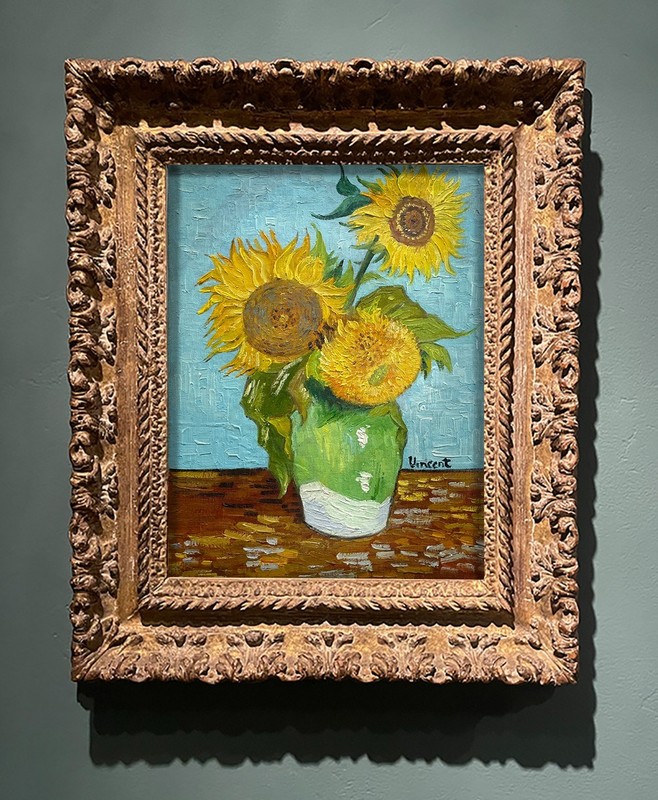 VINCENT VAN GOGH SUNFLOWER PAINTING – OIL ON CANVAS -Post Impressionist