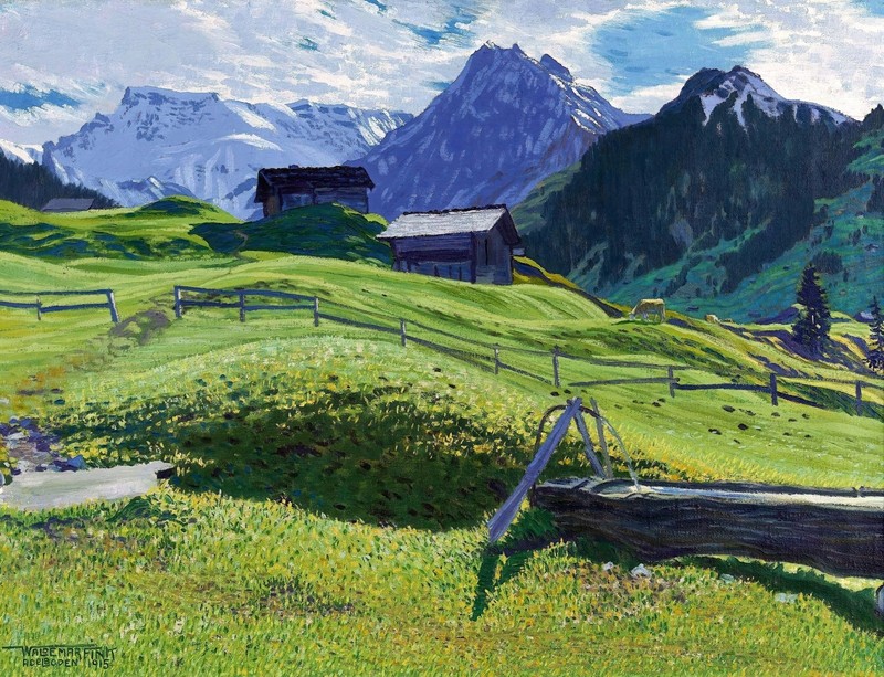 Waldemar Fink Swiss Alps Reproduction – Giclee Canvas/Paper/Stretched