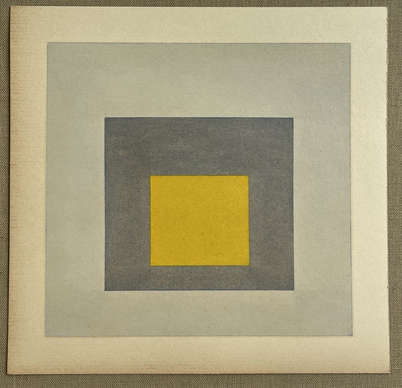 Original Vintage Abstract Minimalist Geometric Painting Oil On Paper Minimalist
