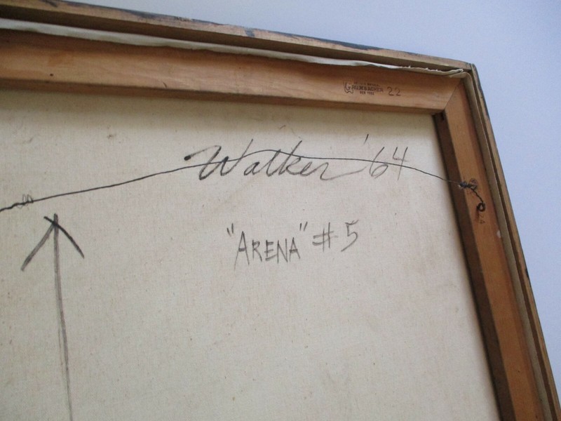 1950'S PAINTING SIGNED WALKER ARENA CIRCUS PERFORMER ABSTRACT EXPRESSIONISM MOD gallery
