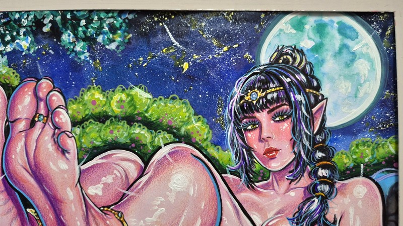 Original Shadowheart Painting Baldur’s Gate 3 A4 Fantasy Elf Wall Art Handmade