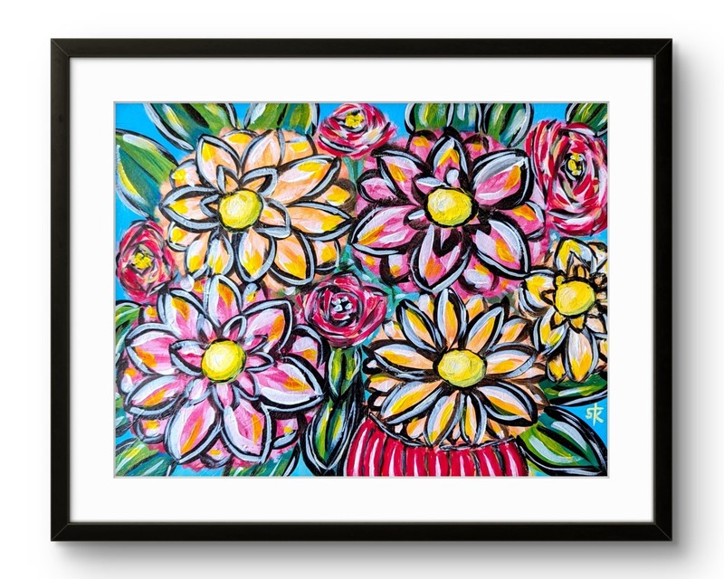 Original Floral Bouquet 9×12 Hand Painted Painting Paper Home Decor