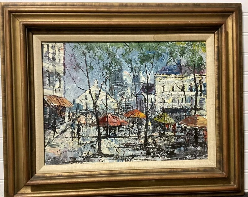 Vintage French Post Impressionist Oil Painting Jean Remy Born 1893 19.25” x 23.2