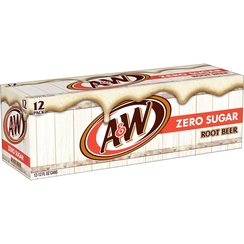 A&W Zero Sugar Root Beer Soda, 12 Fl Oz Cans, 12 Count gallery