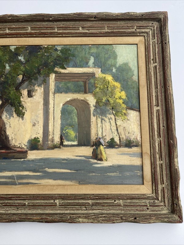 ANTIQUE Early California Mission Painting Harold Walsh Impressionism Exhibited gallery