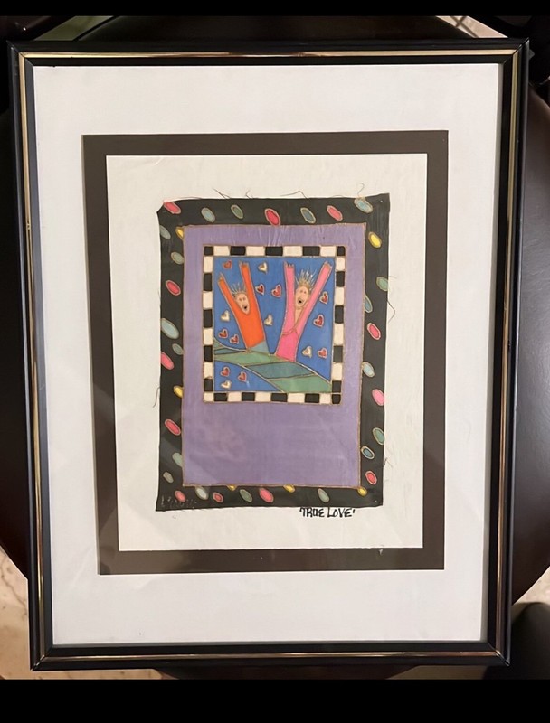 Jane Murray Lewis Original Painting on Silk «TRUE LOVE» Artist Signed Batik