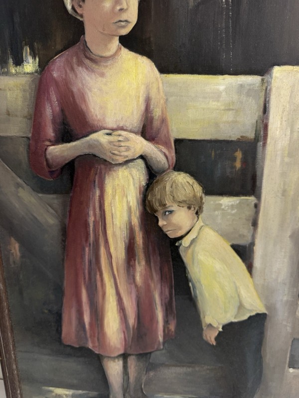 EDVARD MUNCH STYLED ORIGINAL ART ZAUCHA ORIGINAL OIL FAMILY SGND FRMD gallery