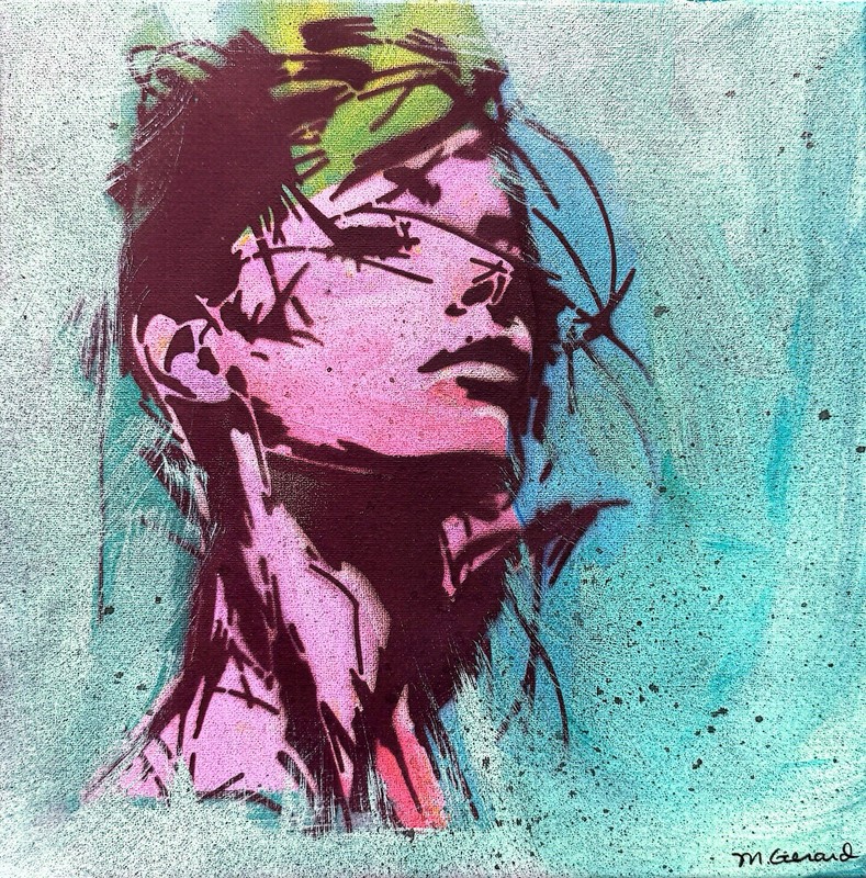 GERARD 12×12 IN-AbstractPop Expressionist Original Acrylic Painting Canvas