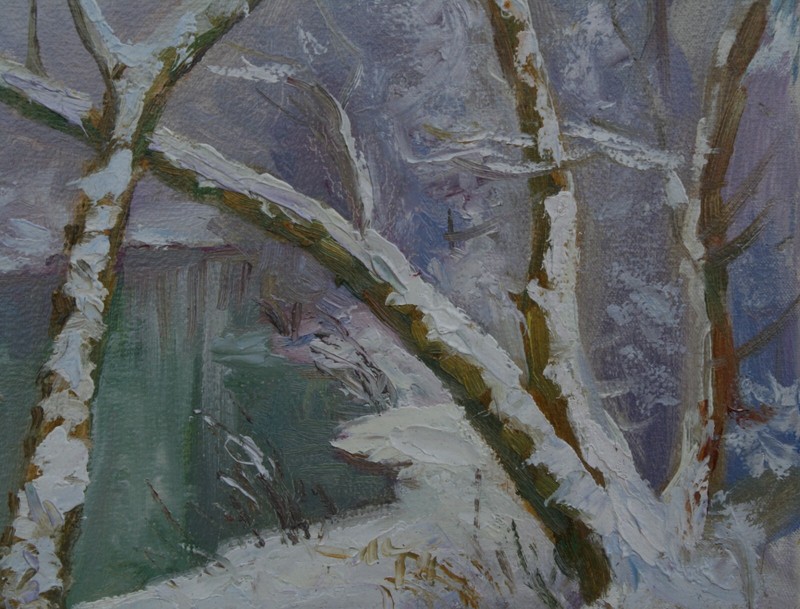 Original Winter Landscape Oil Artwork Impressionism ART gallery