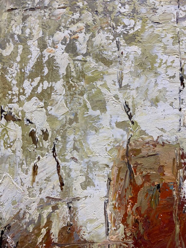 Hungryartist - red&brown theme abstrat original oil painting on canvas 24x36 gallery