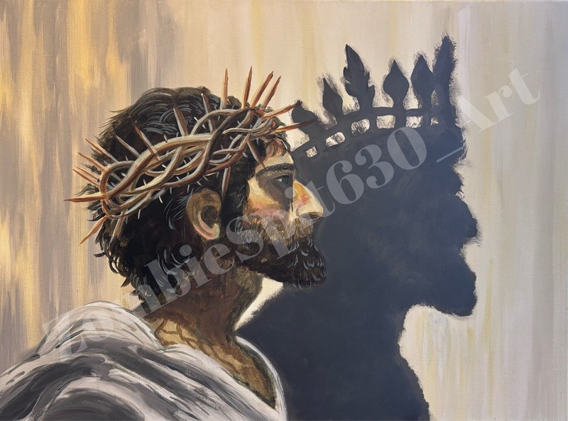 Jesus is King Original 2026 18×24 Canvas Painting Signed