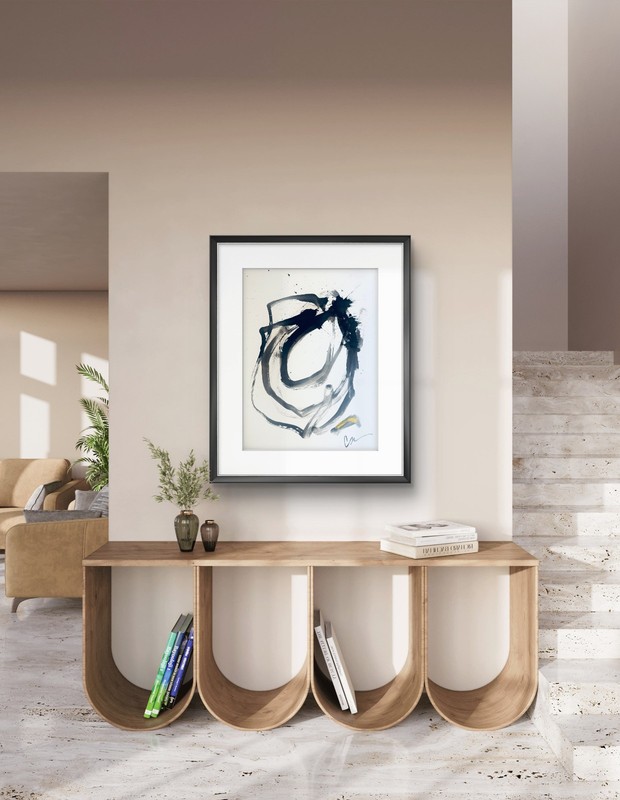 Wilson Original Painting 18 x 24 Monocromatic 1 Abstract Paper