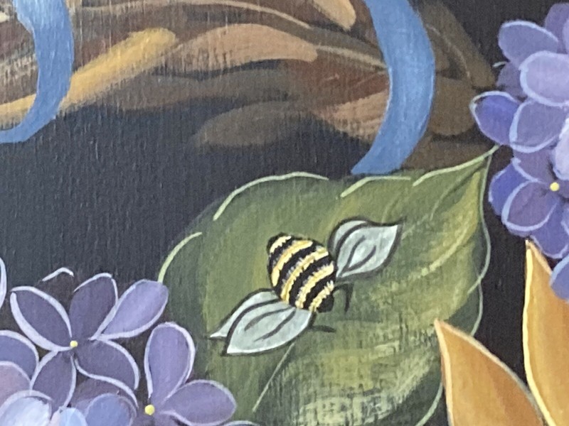 M Sohn Oil Painting Still Life With Sunflower Bumble Bee’s Signed Framed gallery