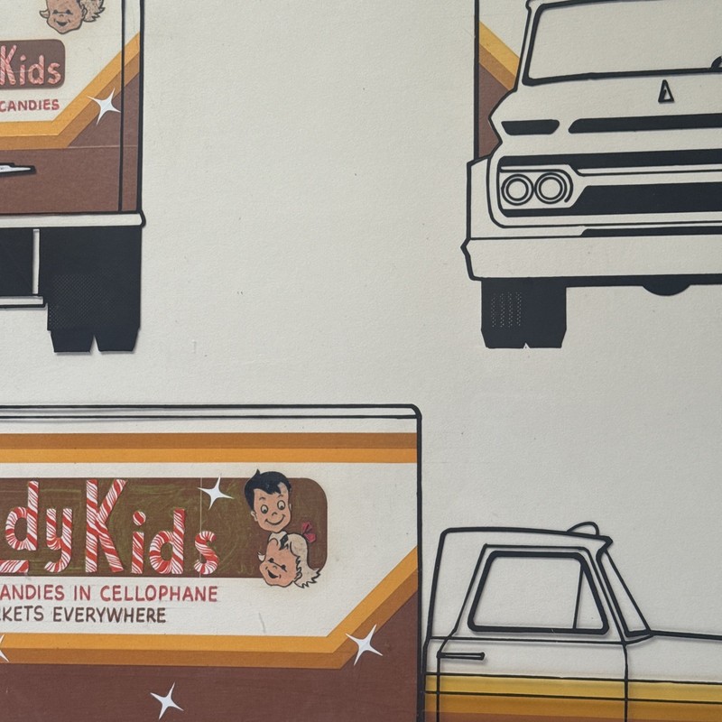 Vintage Retro Painting Illustration Truck Candy Advertising Original Industrial gallery
