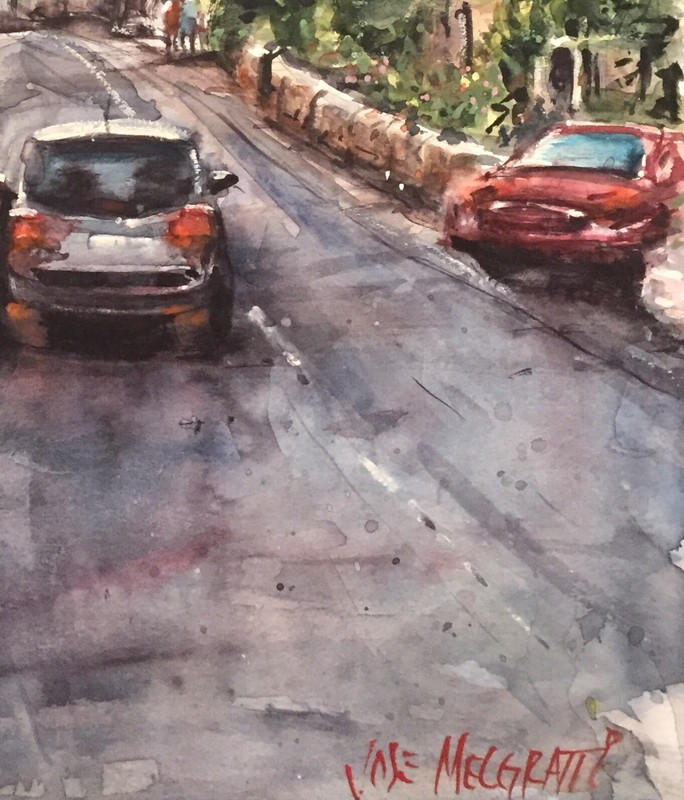 Watercolor Original Painting Small Town England 11" x 15" NOT A PRINT gallery