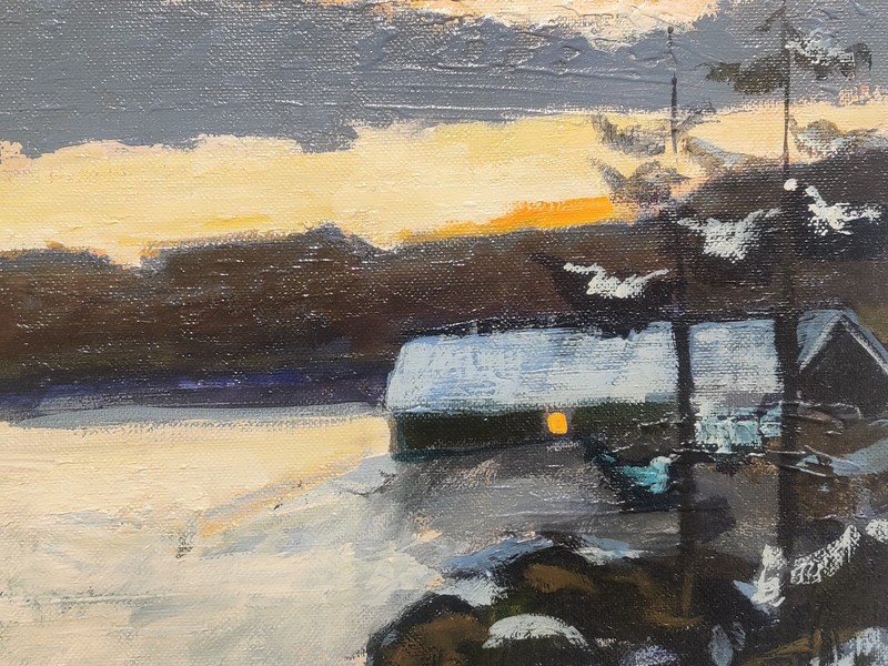 WINTER DUSK, original, signed oil painting gallery
