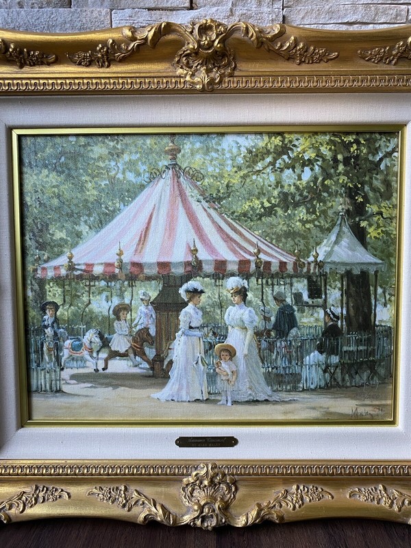 “Summer Carousel￼” By Alan Maley. SIGNED by His Wife. FRAMED