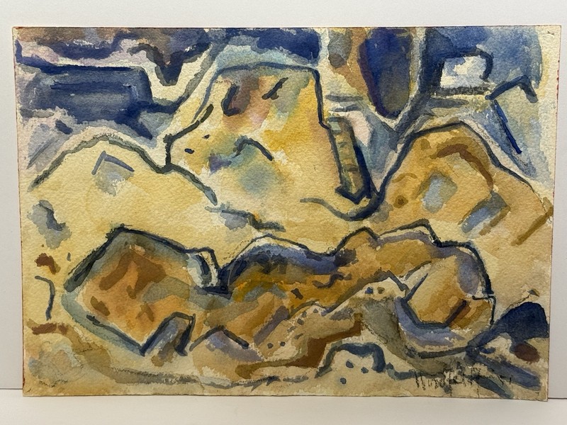 Bror Julius Nordfeldt; 20thC. Watercolor Sketch Southwestern Landscape Signed gallery