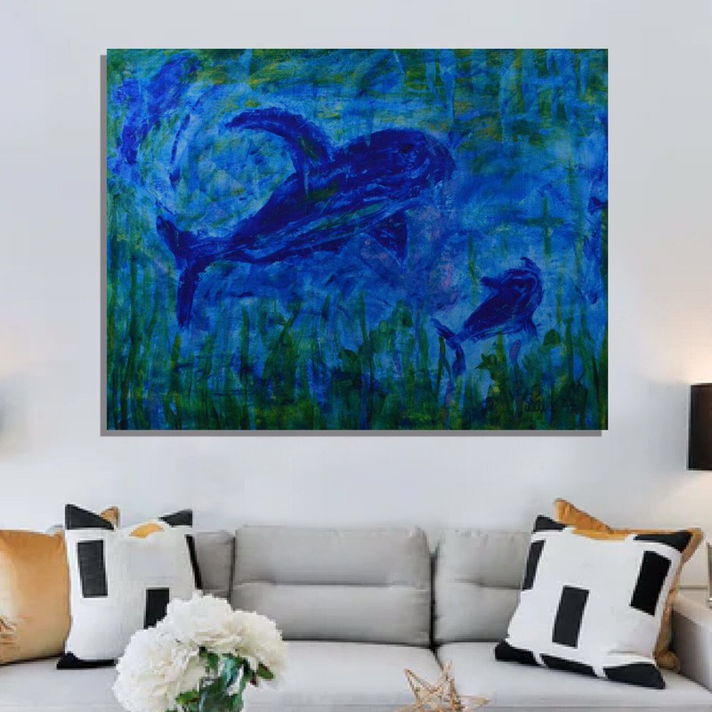 Mark Little,Painting￼,81” X 62” Extra Large,Abstract,XXL,Giant,48,60,72,whale,XL