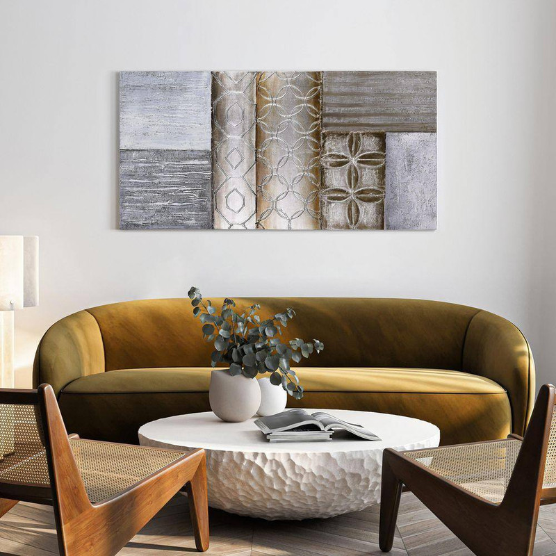 30 In. X 60 In. «Stacked 1» Textured Metallic Hand Painted by Martin Edwards Wal