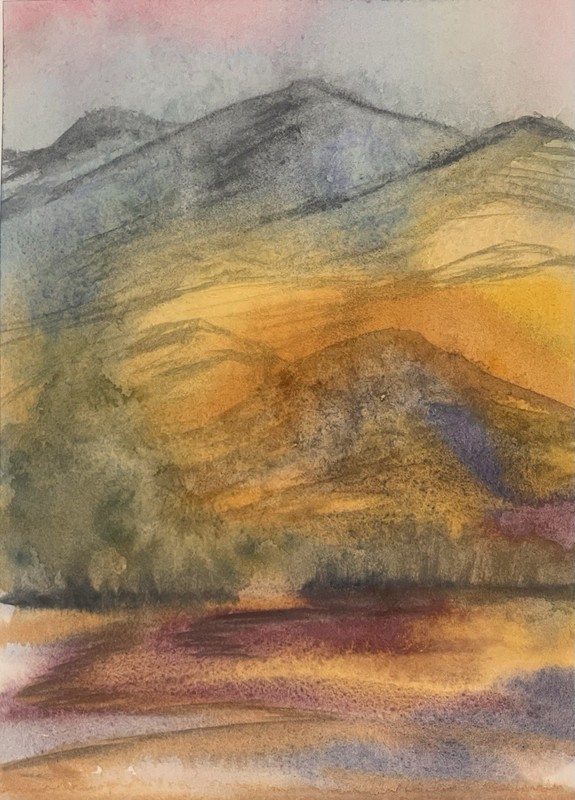 Original Watercolor Landscape Painting Signed By Heather Vilbrin Arist 7×10