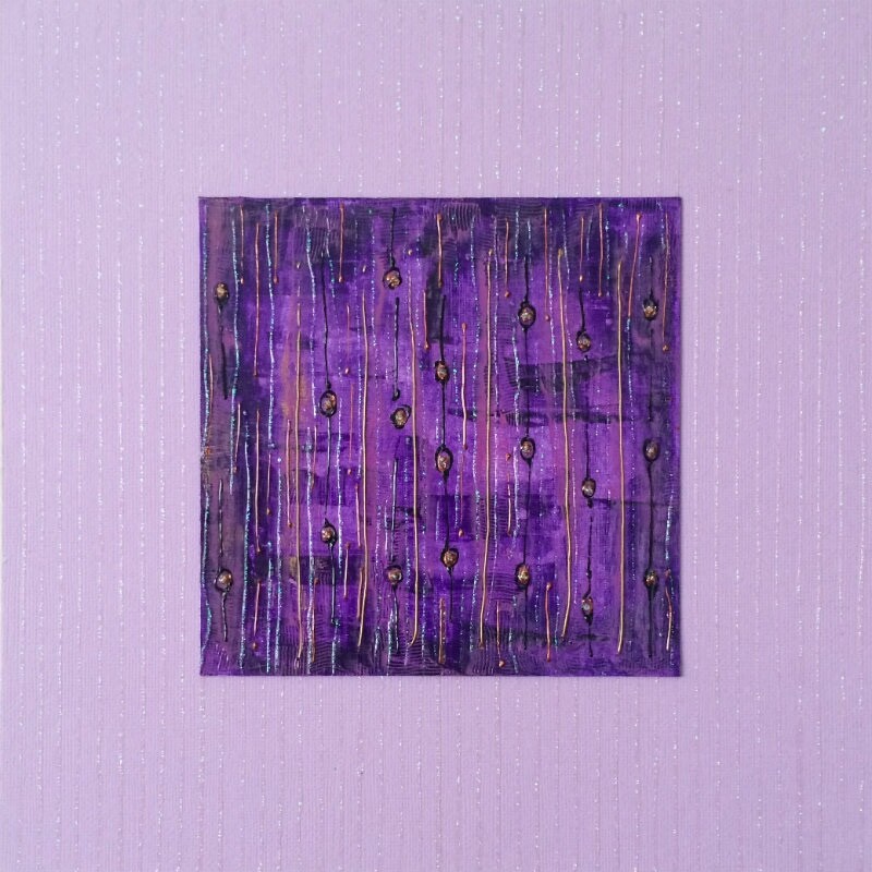 Ethnic Asian Style Original Acrylic Purple Painting Wall Art Home Decor Fine Art