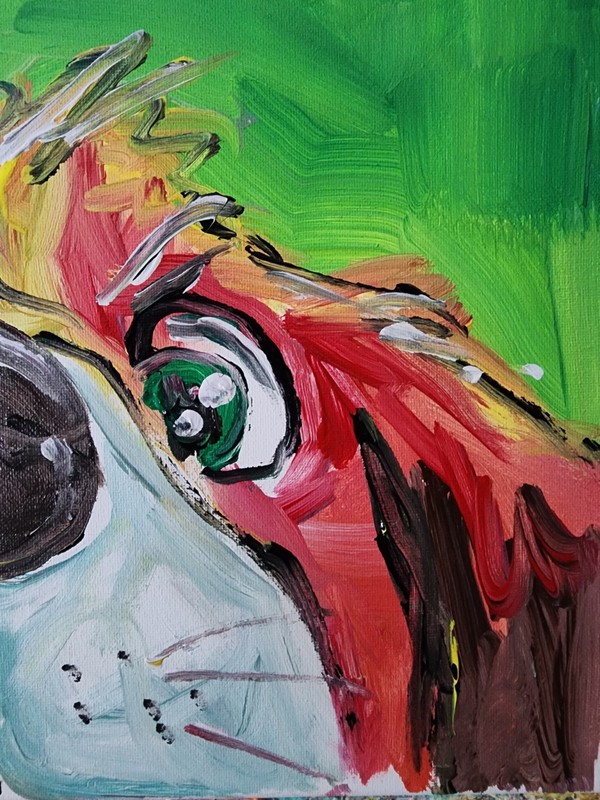 Aleph Original Art Dog 14x11 Abstract Expressionist Decor Painting Canvas gallery