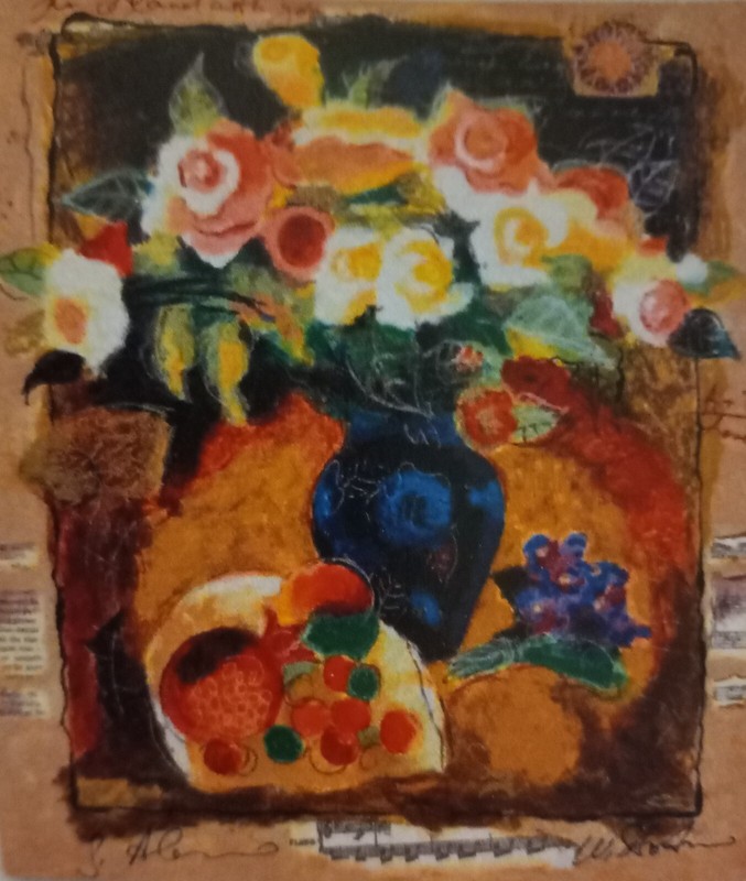 Galtchansky And Wissitzky Hand Signed Still Life Vase Flower Fruit Serigraph LOA gallery