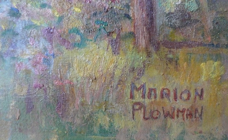 Impressionist Marion Plowman - Red House with Terrace & Flower Garden - Sweden gallery
