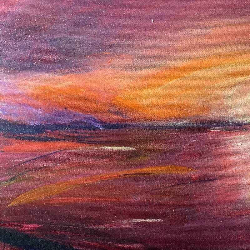 The Day Burns Out Slowly Original Acrylic Painting On Canvas gallery