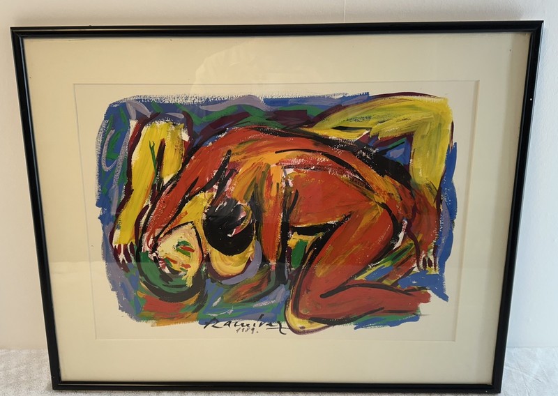 🎨Víctor Ramírez Painting 1989 Figurative Abstraction Framed &Signed 68x63x2cm