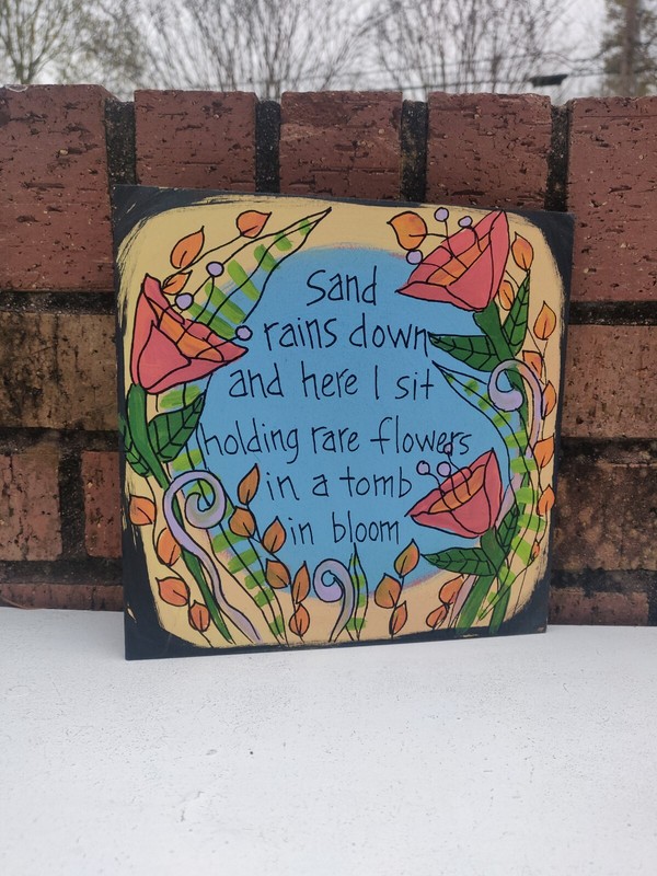 Alice In Chains Song Lyric Painting on 8 x 8 x 1/4″ wood panel, Down In A Hole