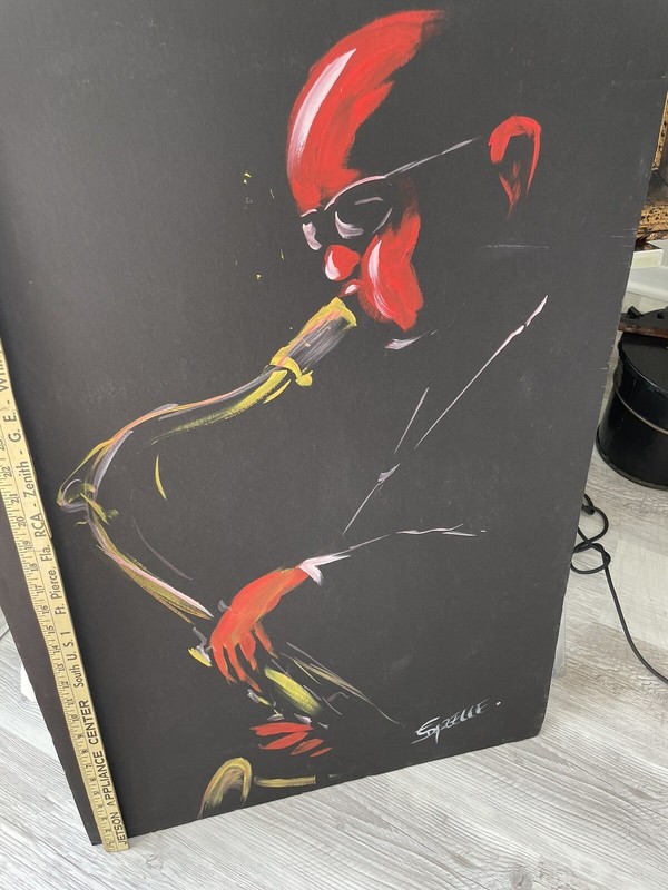 Saxophonist Signed Afro American Jazz Player With Sunglasses gallery