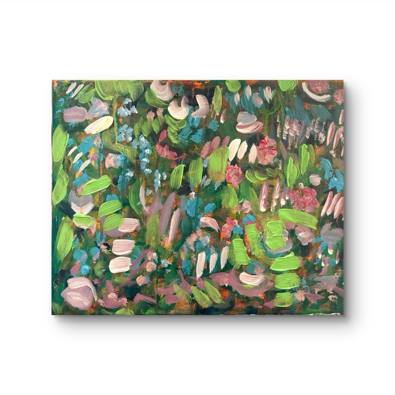 Original Wall Art Canvas Signed Abstract Flowers 11x14 Unframed Brand New gallery