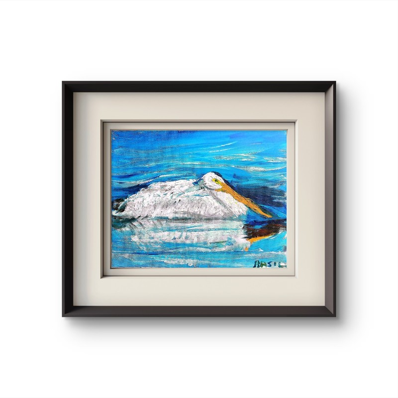 Pelican Original Expressionism Acrylic Abstract Canvas