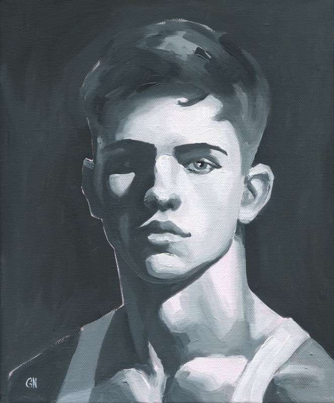 Original Hand painted Artwork Oil Painting on stretched canvas Man Male Portrait