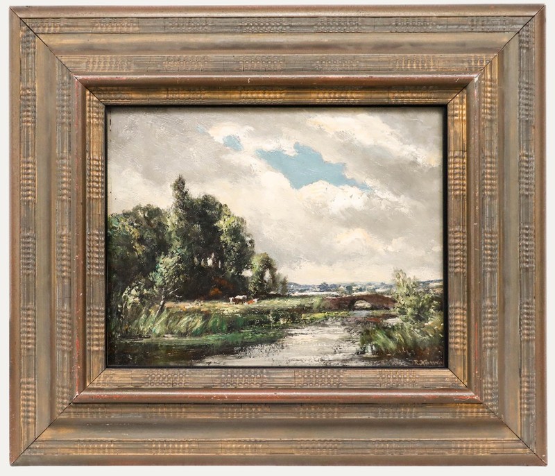 John Rathbone Harvey (1862-1933) – Early 20th Century Oil, Riverside Pasture
