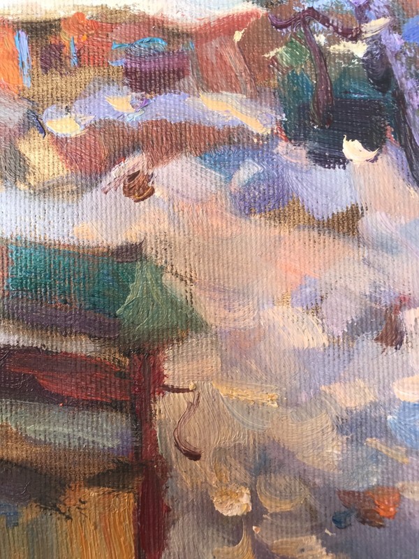 Oil painting good morning Ukrainian painter Canvas Unframed original landscape gallery