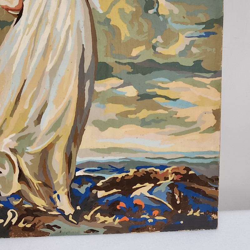 Vintage Paint by Number Pink Bonnet Girl Summer Breeze at the Sea T. Lawrence gallery